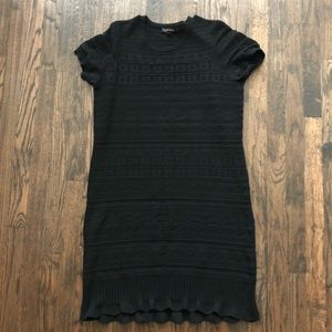 Banana Republic Black Pointelle Dress Crew Neck